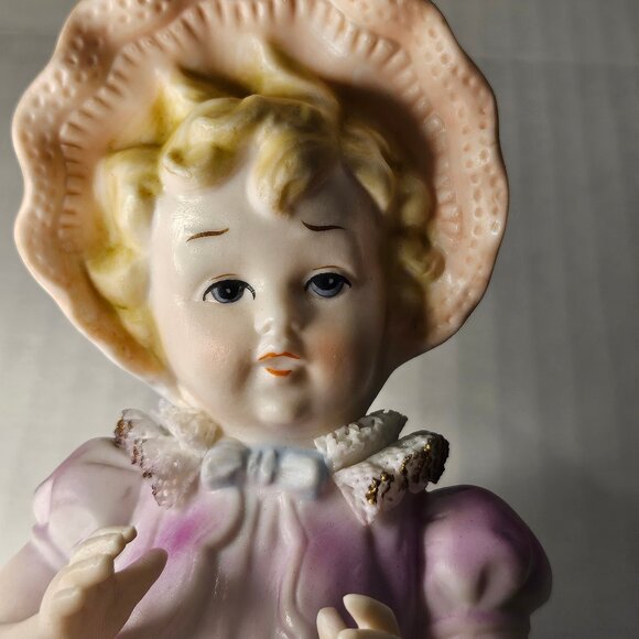 Vintage 1950s Piano Baby by Arnart 5th Ave Blonde Baby Pink Bonnet & Dress - Picture 7 of 7